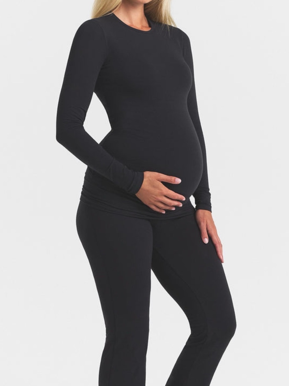 NWT Skims Cotton Jersey long sleeve maternity shirt size medium Color Soot